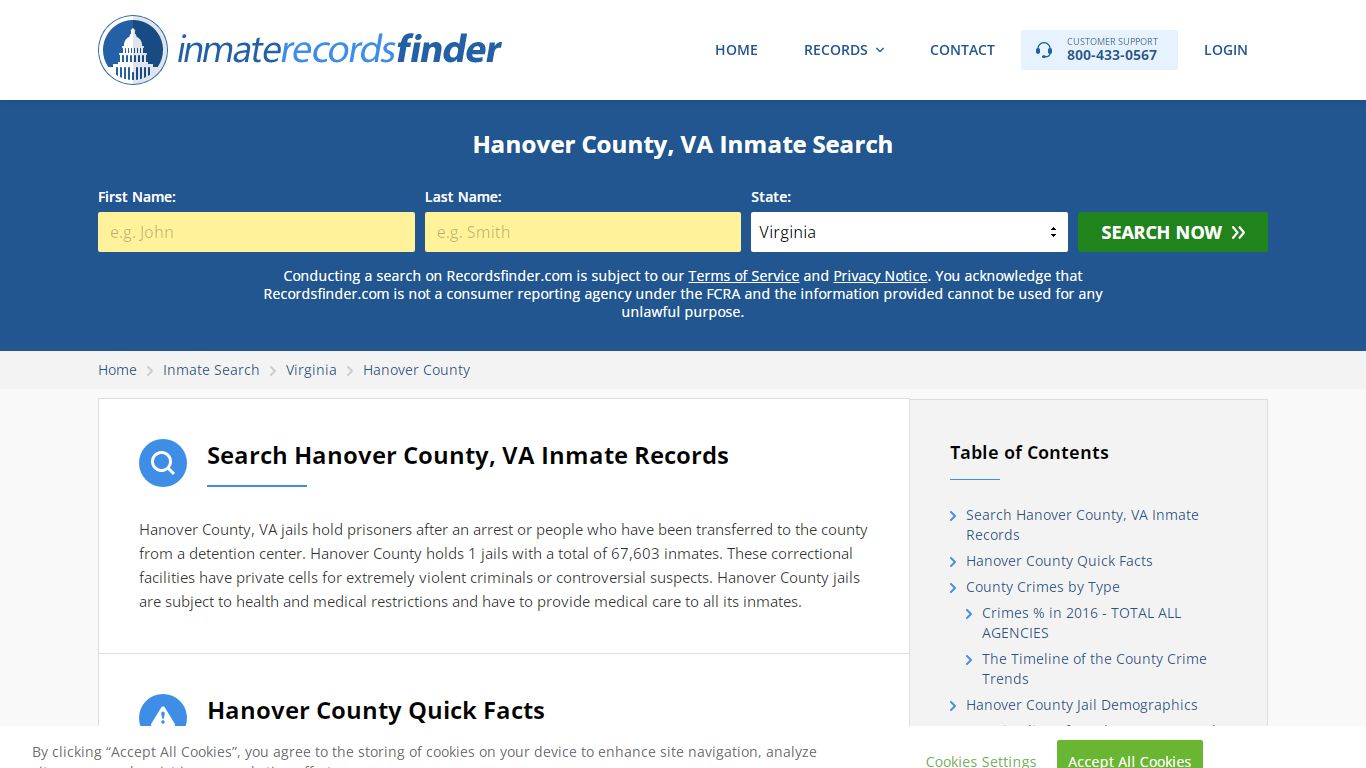 Hanover County, VA Inmate Lookup & Jail Records Online